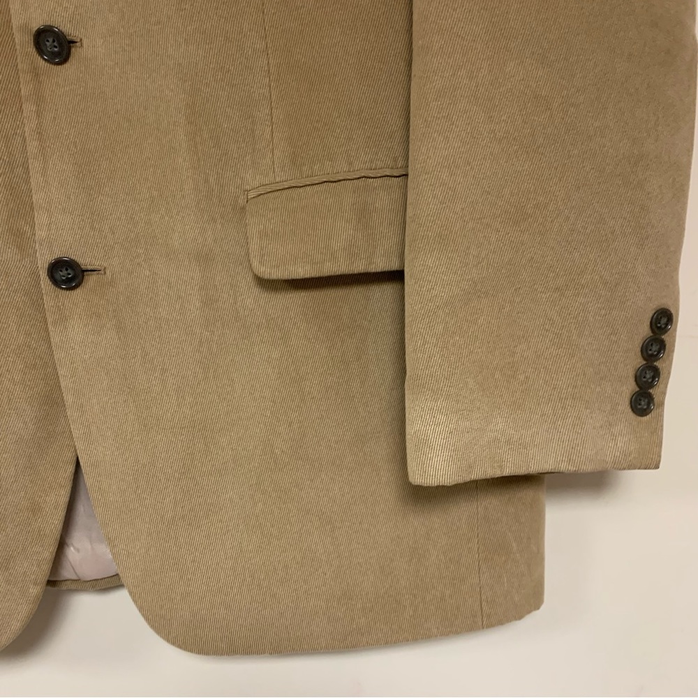 Calvin Klein Tan Taupe Brown Delicate Corduroy Blazer Sport Coat Fall Jacket 40L - Picture 5 of 12